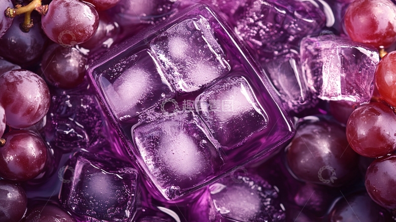 高清大图下载【趣麦麦图】葡萄味冰块设计1