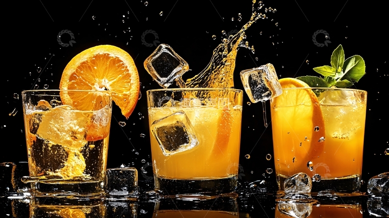 高清大图下载【趣麦麦图】动感橙汁高清图片