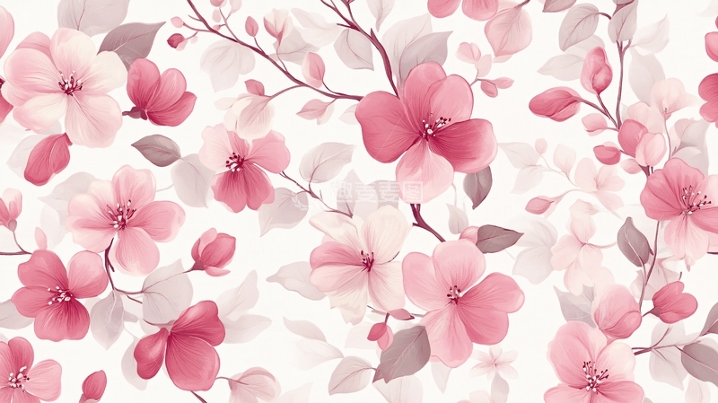 高清大图下载【趣麦麦图】满版粉色花背景