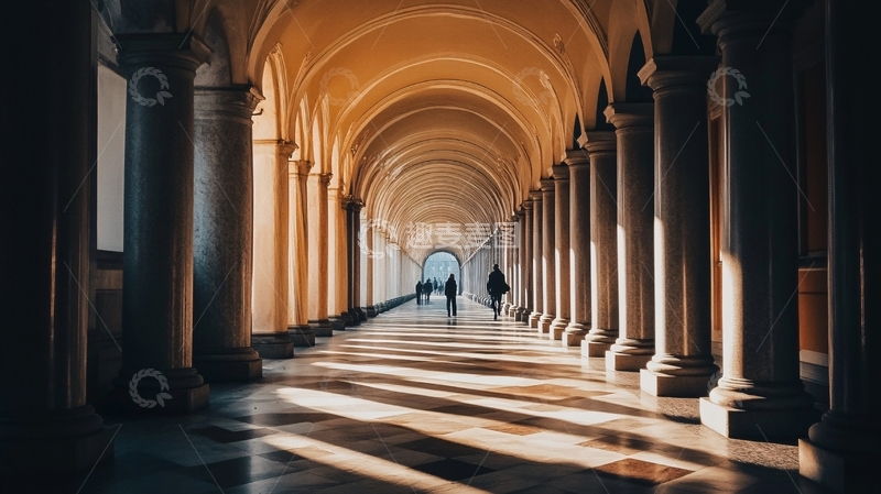 高清大图下载【趣麦麦图】光影柱廊