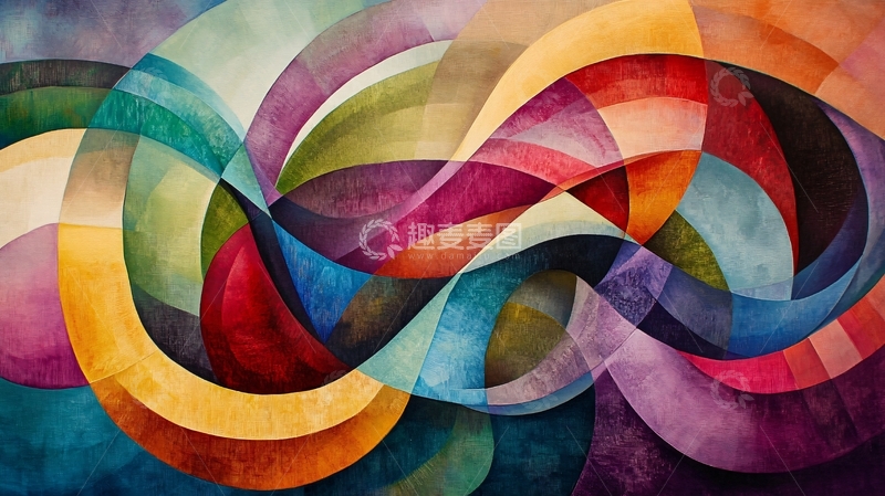 高清大图下载【趣麦麦图】彩圈背景图1