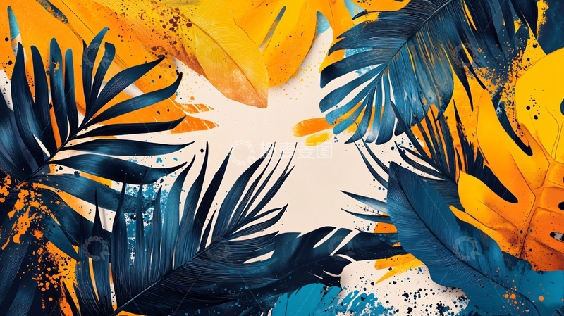 高清大图下载【趣麦麦图】-铁树枝叶背景