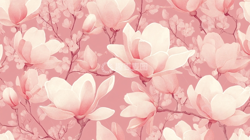 高清大图下载【趣麦麦图】辛夷花插画
