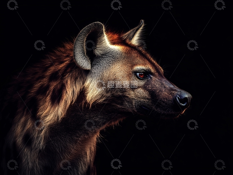 高清大图下载【趣麦麦图】斑点鬣狗头部特写1