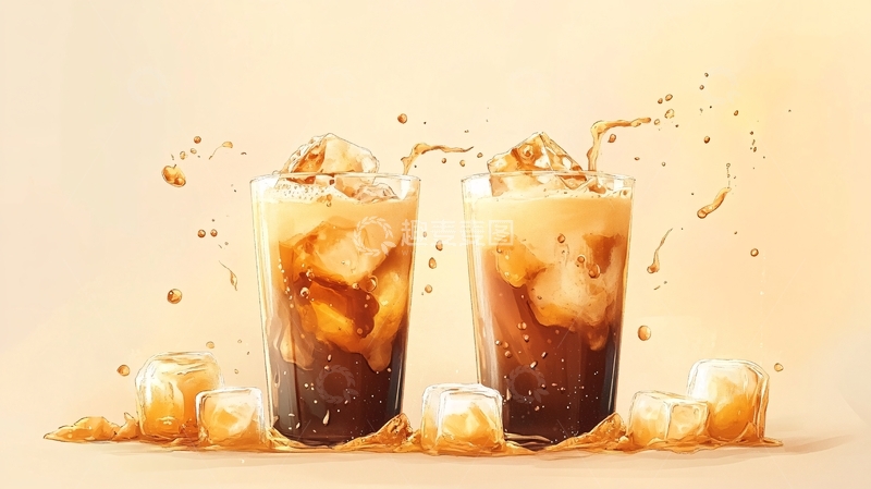 高清大图下载【趣麦麦图】冰饮插画1