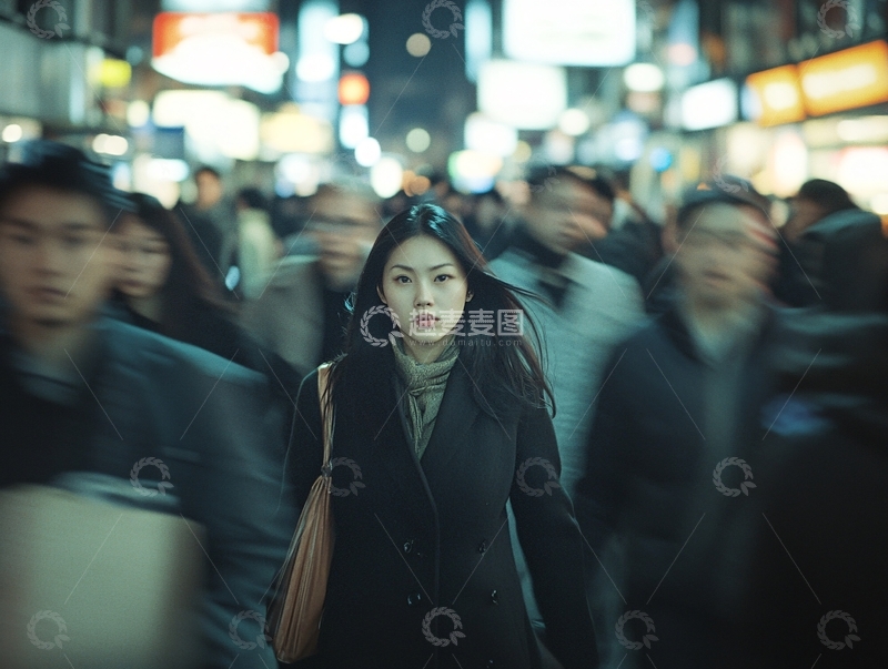 高清大图下载【趣麦麦图】行色匆忙的路人