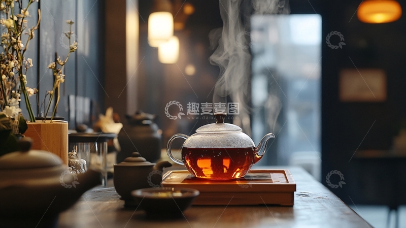 高清大图下载【趣麦麦图】围炉煮喝茶茶文化茶具2