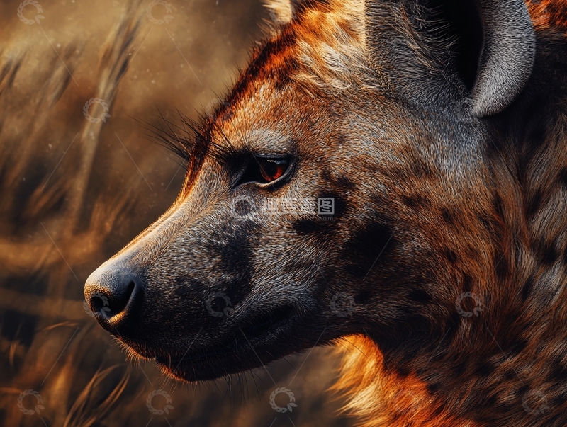 高清大图下载【趣麦麦图】斑点鬣狗头部特写