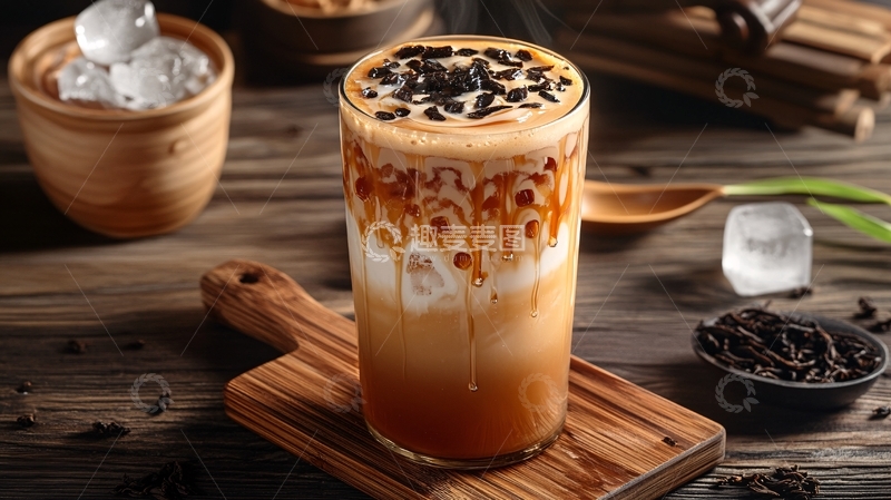 高清大图下载【趣麦麦图】焦钻奶茶