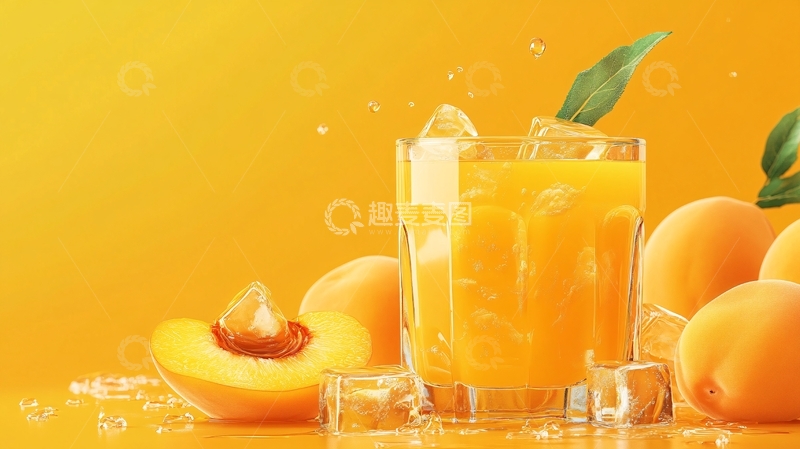 高清大图下载【趣麦麦图】黄桃果汁优惠券券