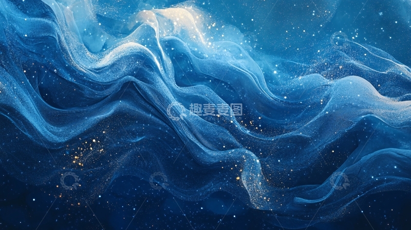 高清大图下载【趣麦麦图】科幻感蓝色流动感背景