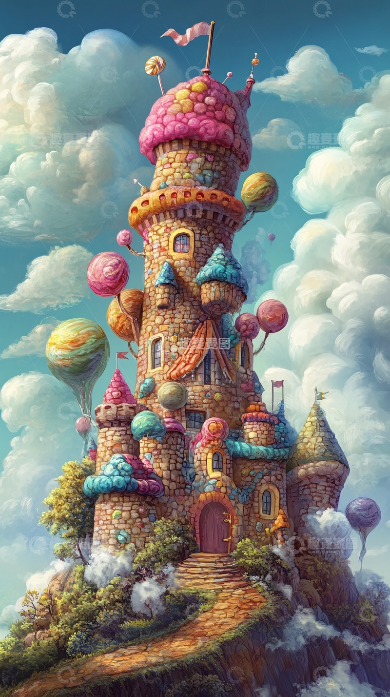 高清大图下载【趣麦麦图】梦幻城堡插画3