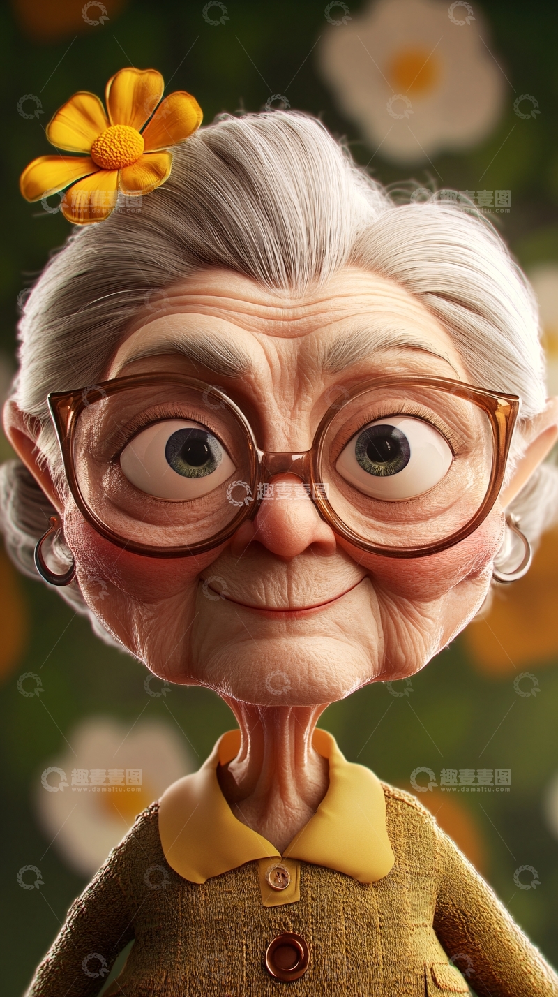 高清大图下载【趣麦麦图】卡通姥姥姥爷11