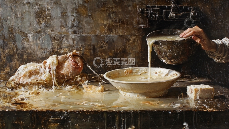 高清大图下载【趣麦麦图】大肠汤意境画