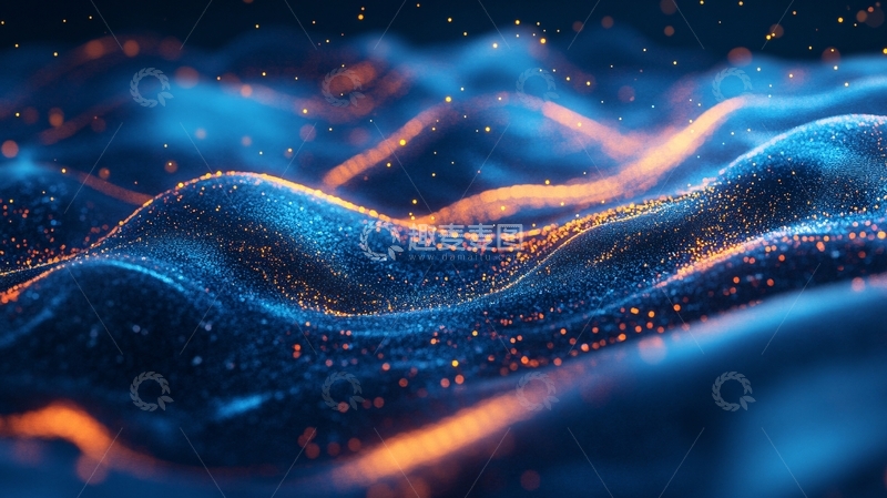 高清大图下载【趣麦麦图】科幻感蓝色流动感背景3