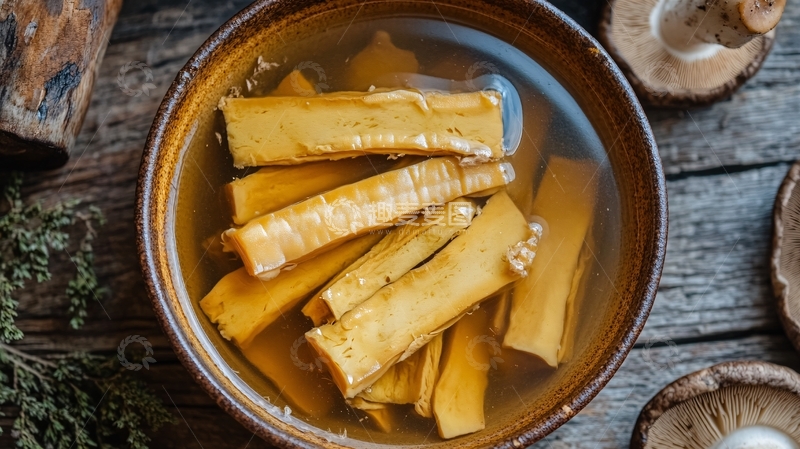 高清大图下载【趣麦麦图】豆腐丝蘑菇汤