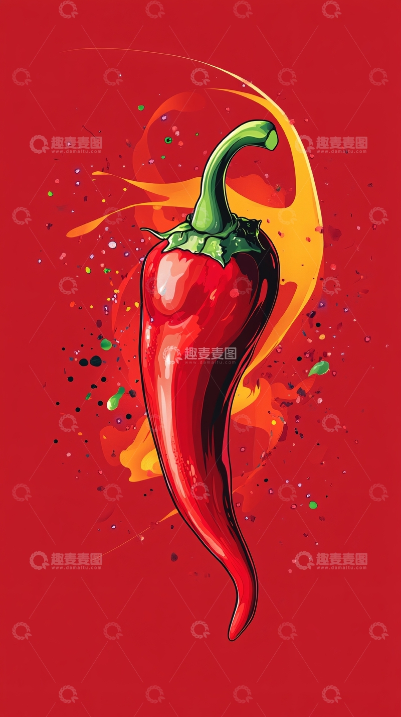高清大图下载【趣麦麦图】创意海报辣椒1
