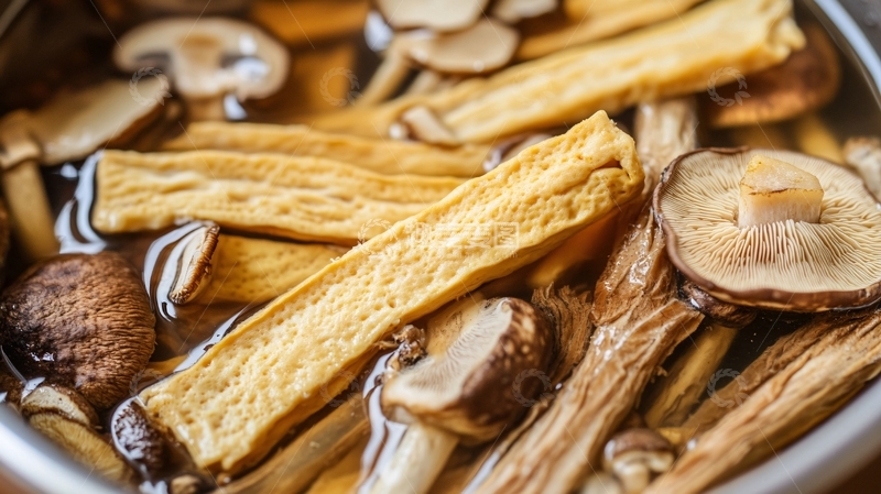 高清大图下载【趣麦麦图】干锅鹿茸菌煲汤食材