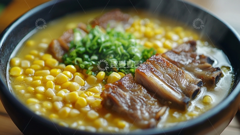 高清大图下载【趣麦麦图】栗米叉烧拉面