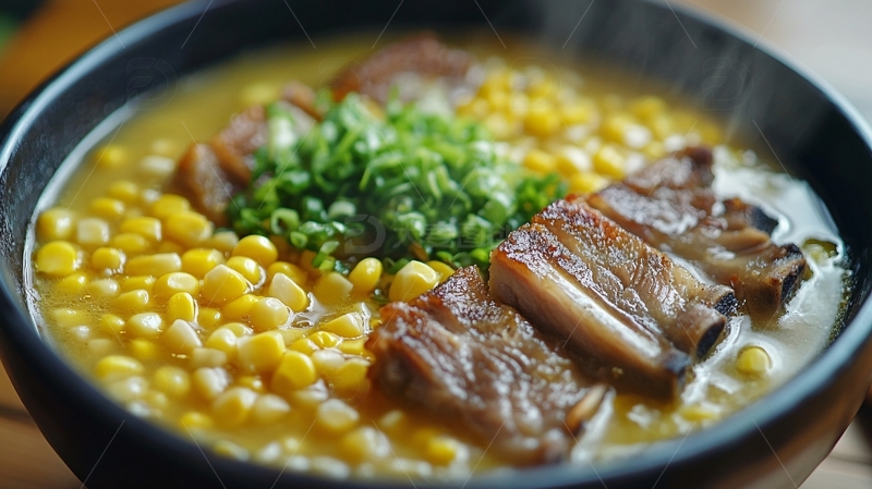 高清大图下载【趣麦麦图】栗米叉烧拉面