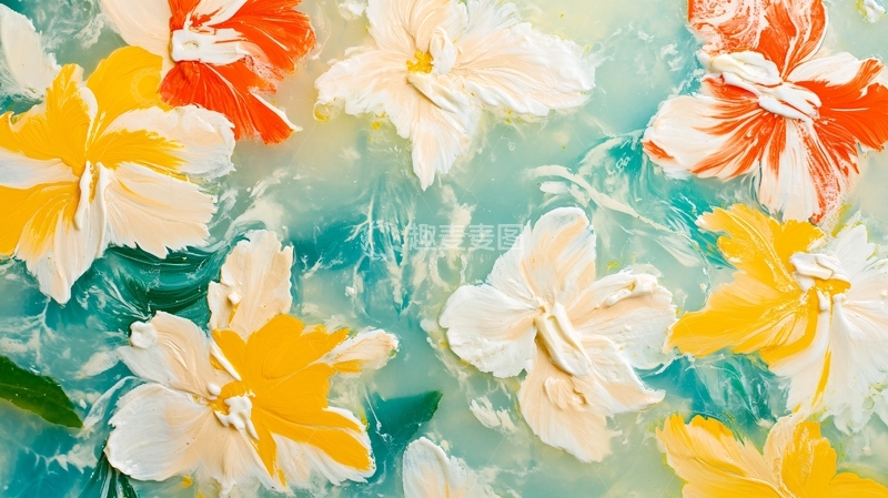 高清大图下载【趣麦麦图】绚丽色彩背景印染花布