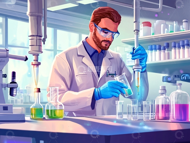 高清大图下载【趣麦麦图】化学实验员
