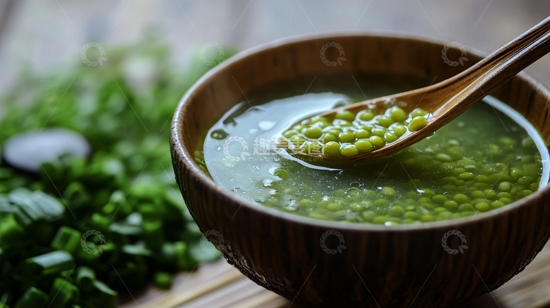 高清大图下载【趣麦麦图】夏天解暑绿豆汤图片