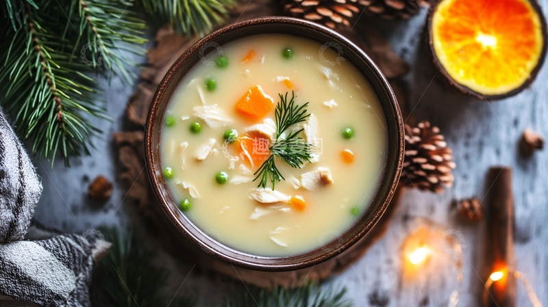 高清大图下载【趣麦麦图】椰香鸡肉清汤