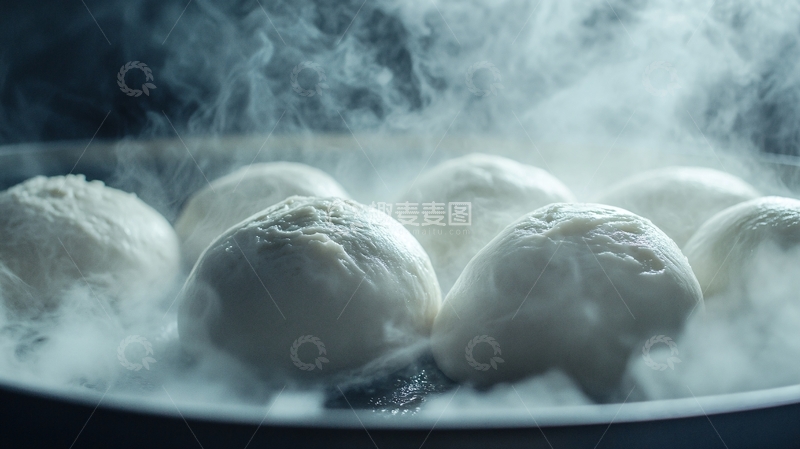 高清大图下载【趣麦麦图】-热气腾腾的粘豆包