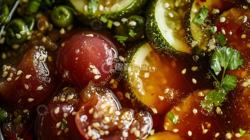 高清大图下载【趣麦麦图】捞汁茄瓜