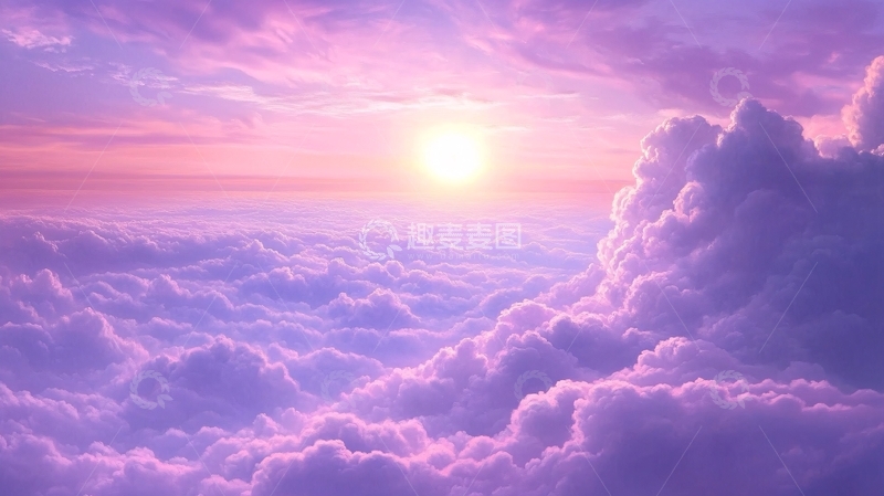 高清大图下载【趣麦麦图】紫色云海2