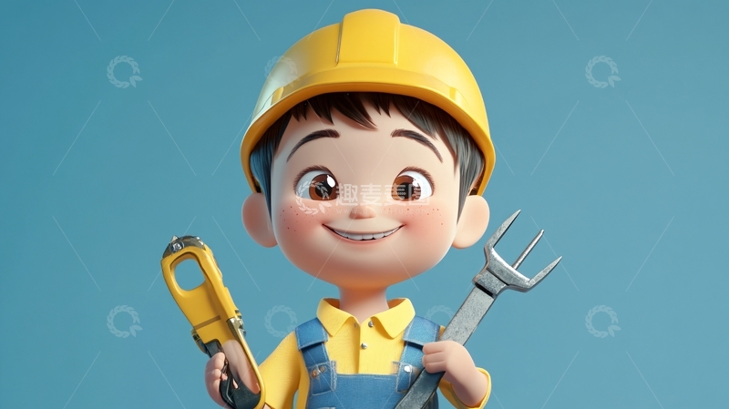 高清大图下载【趣麦麦图】卡通开心工匠头像9