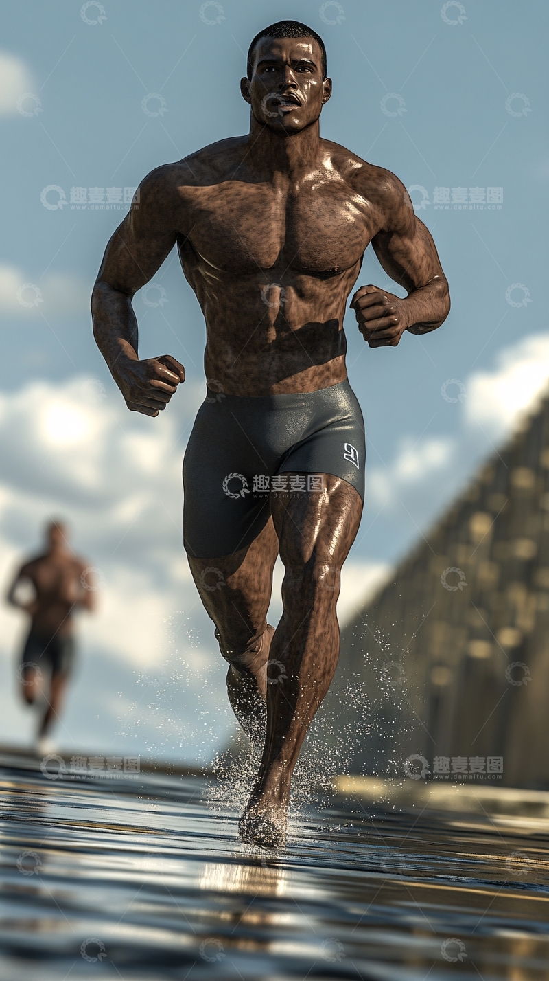 高清大图下载【趣麦麦图】跑男肌肉速度超越自我