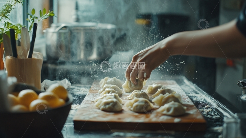 高清大图下载【趣麦麦图】生煎包烹饪过程