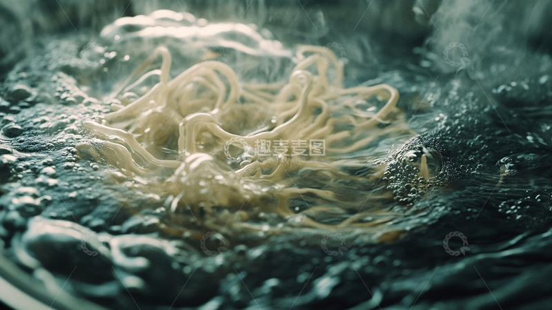 高清大图下载【趣麦麦图】煮面条清汤飘浮