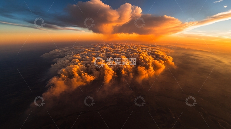 高清大图下载【趣麦麦图】航拍云端日落