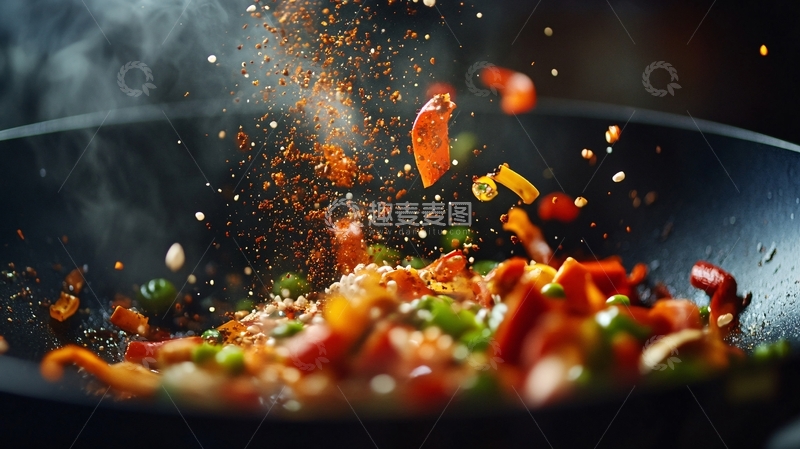 高清大图下载【趣麦麦图】炒菜动作
