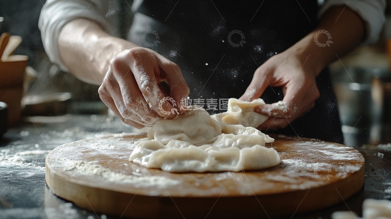 高清大图下载【趣麦麦图】饺子包裹过程