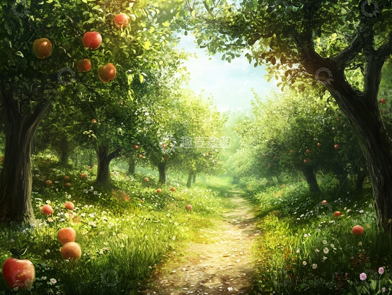 高清大图下载【趣麦麦图】苹果园素材