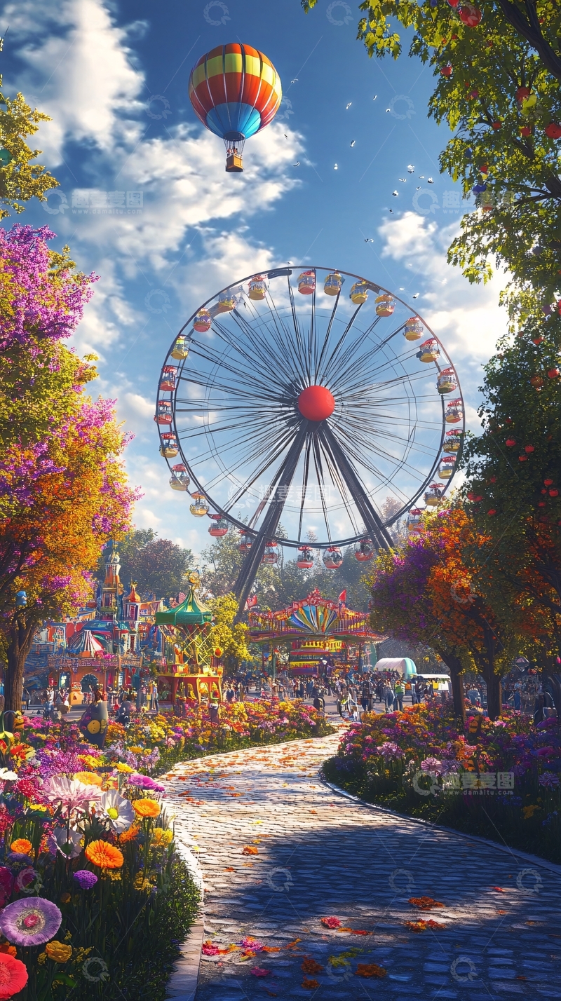 高清大图下载【趣麦麦图】幸福摩天轮乐园