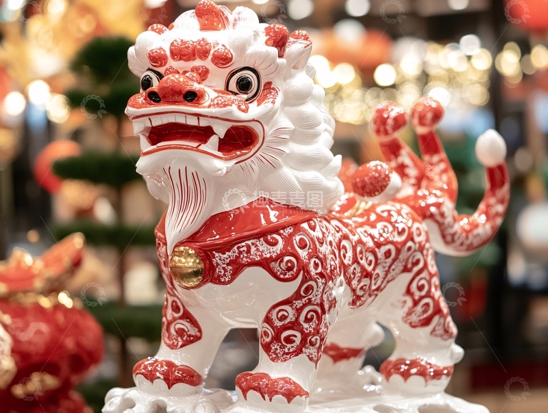 高清大图下载【趣麦麦图】舞狮摆件