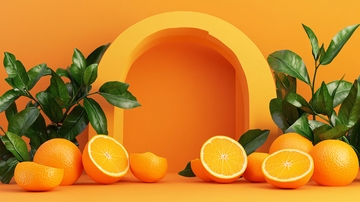 活力西柚色立体背景3