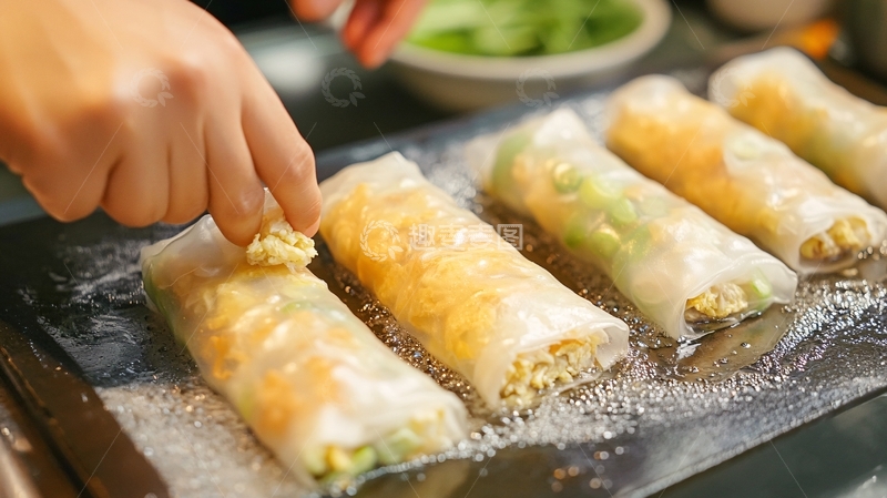 高清大图下载【趣麦麦图】肠粉制作