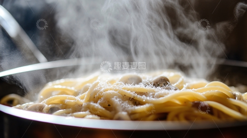 高清大图下载【趣麦麦图】香肠蘑菇意大利面