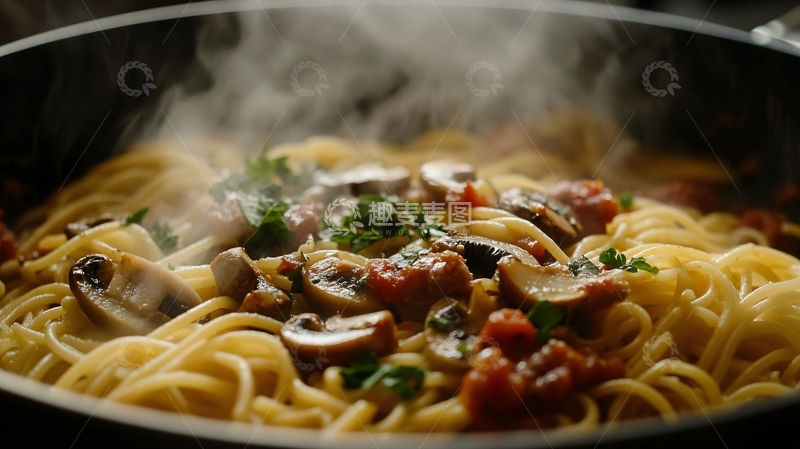 高清大图下载【趣麦麦图】蕃茄香菇意面
