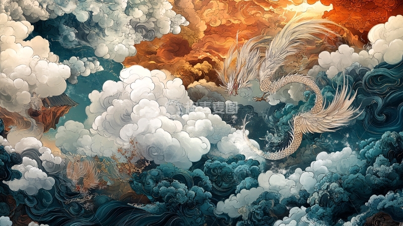 高清大图下载【趣麦麦图】凤凰包装插画1