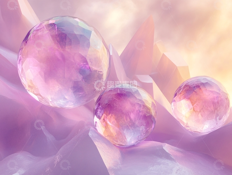 高清大图下载【趣麦麦图】渲染晶格球