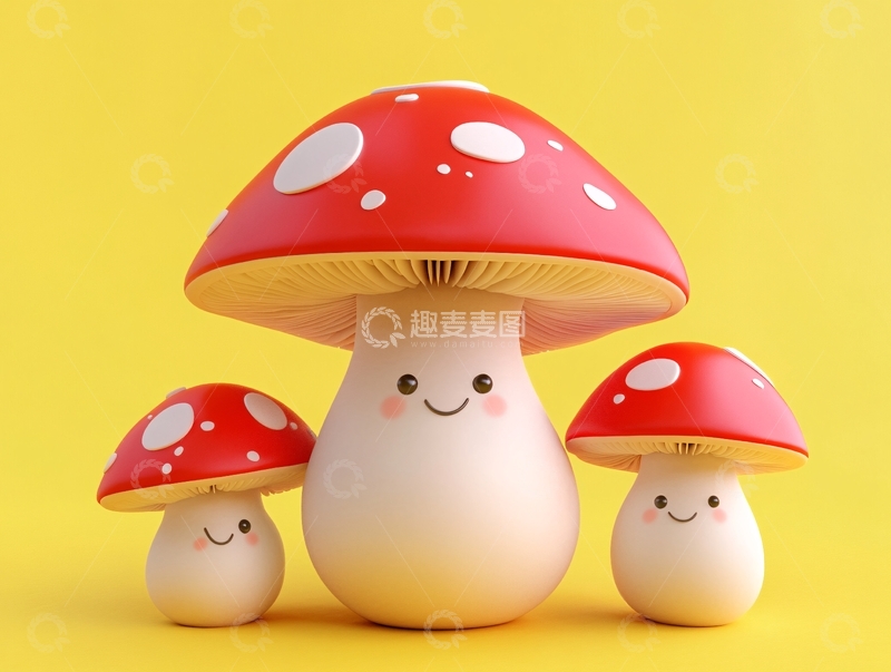 高清大图下载【趣麦麦图】蘑菇拟人形象设计1