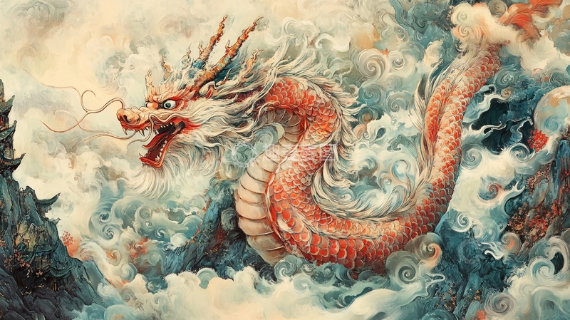 高清大图下载【趣麦麦图】龙吐水壁纸