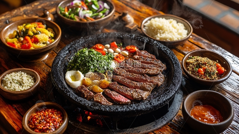 高清大图下载【趣麦麦图】石锅新西兰牛排饭套餐